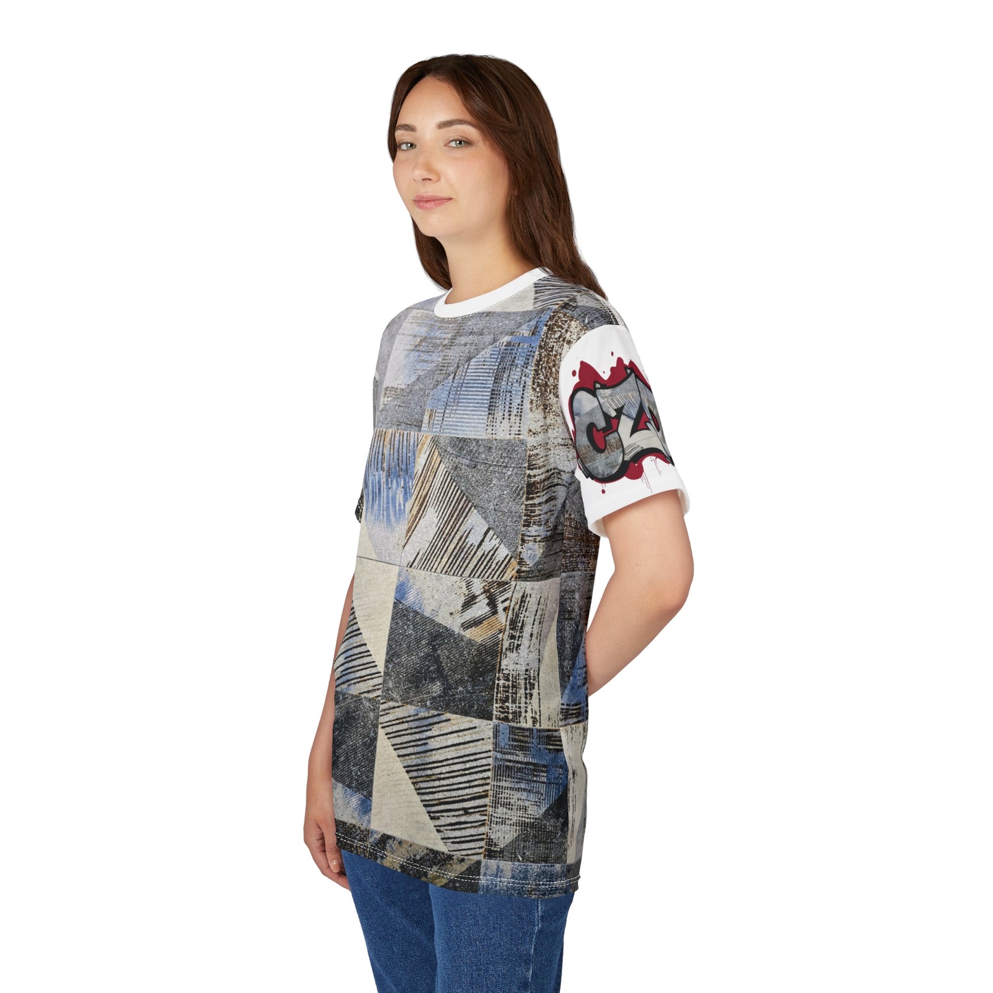 CZDE Patchwork Art Tee - Festive Unisex Shirt