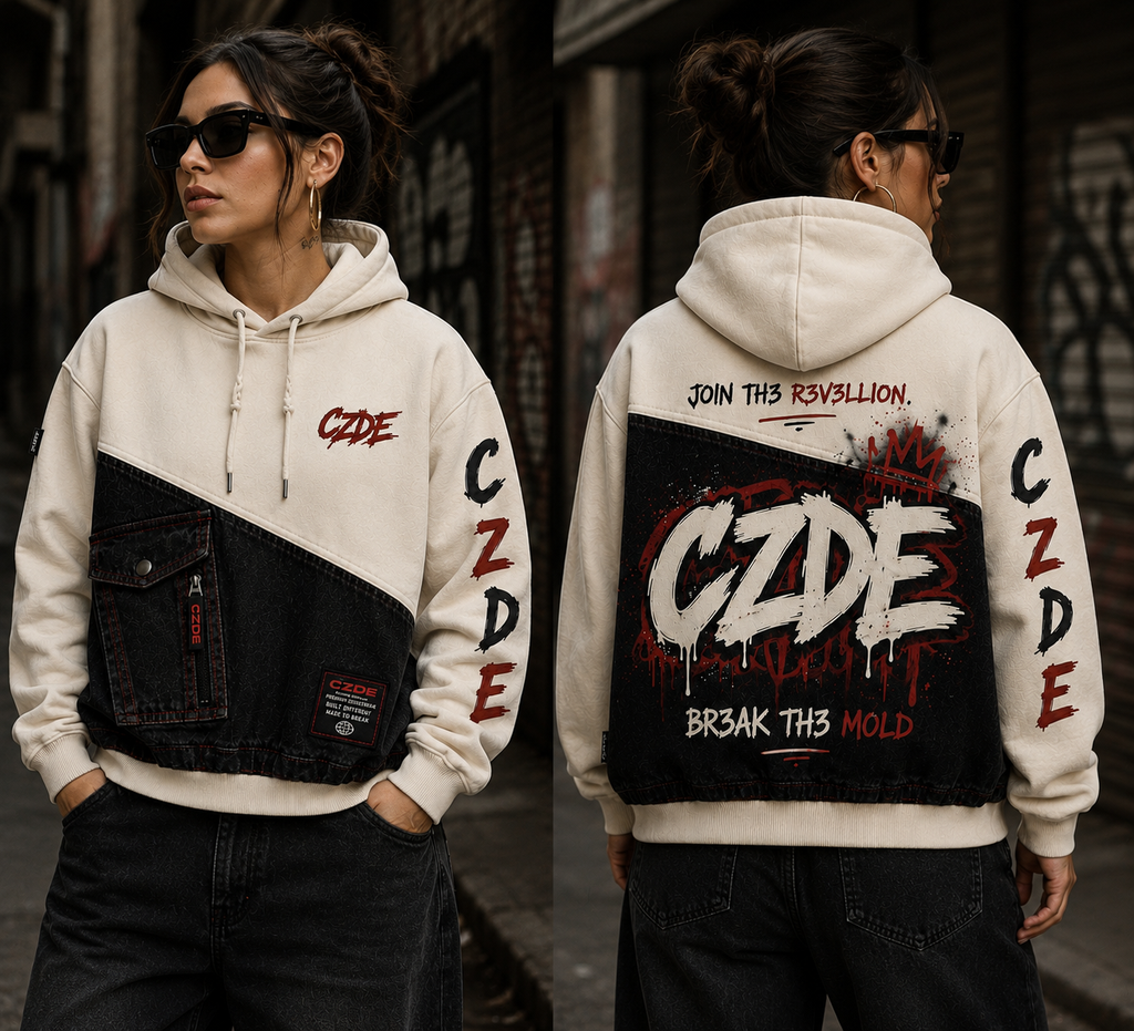 CZDE Denim Hybrid Hoodie – BR3AK TH3 MOLD