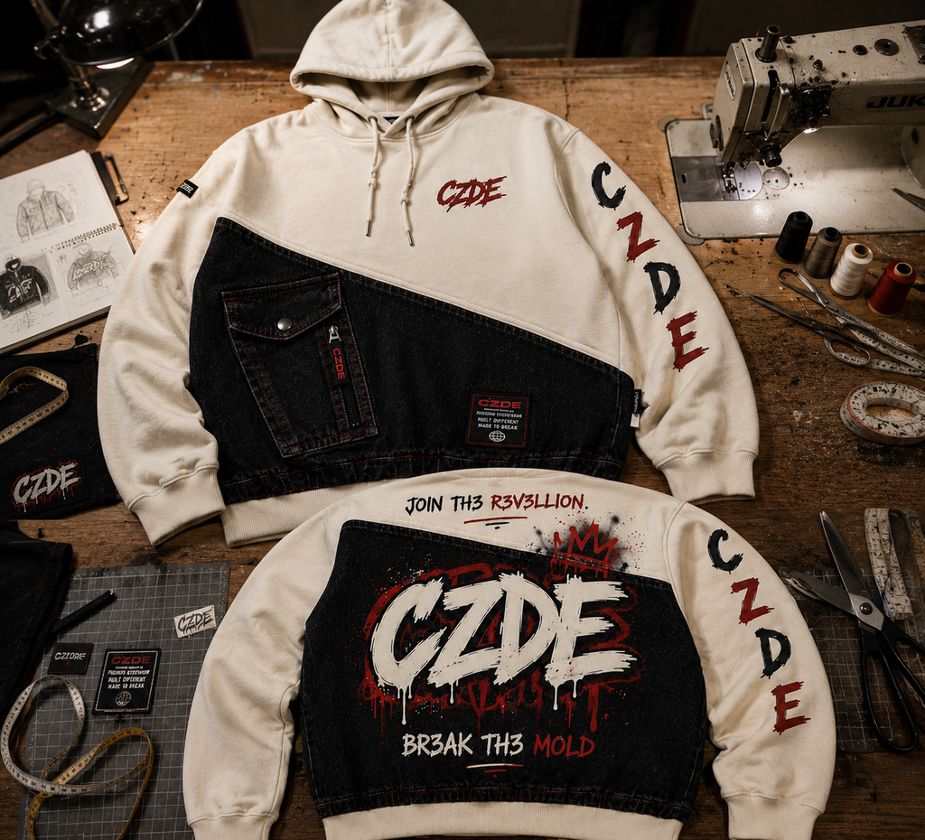 CZDE Denim Hybrid Hoodie – BR3AK TH3 MOLD
