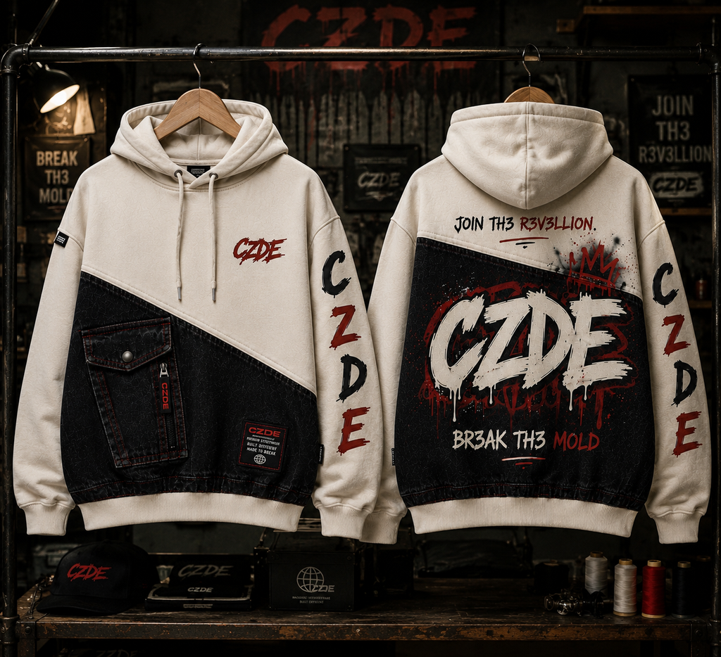 CZDE Denim Hybrid Hoodie – BR3AK TH3 MOLD