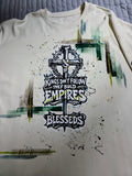 CZDE Build Empires Graffiti Tee – Close-up of Kings Don't Follow Empires Blesseds graphic