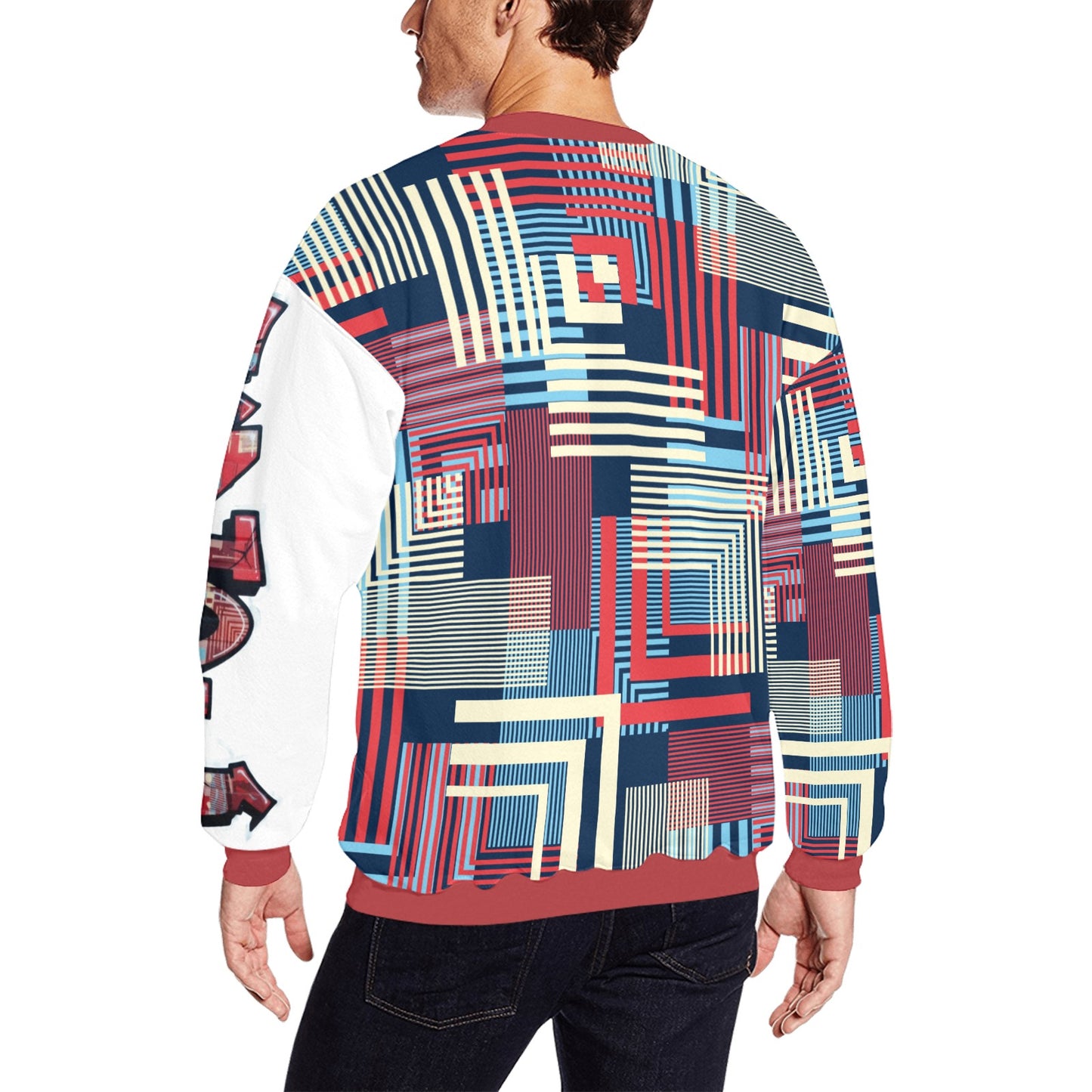 Unisex CZDE Streetwear Sweatshirt – Colorful Geometric Pattern