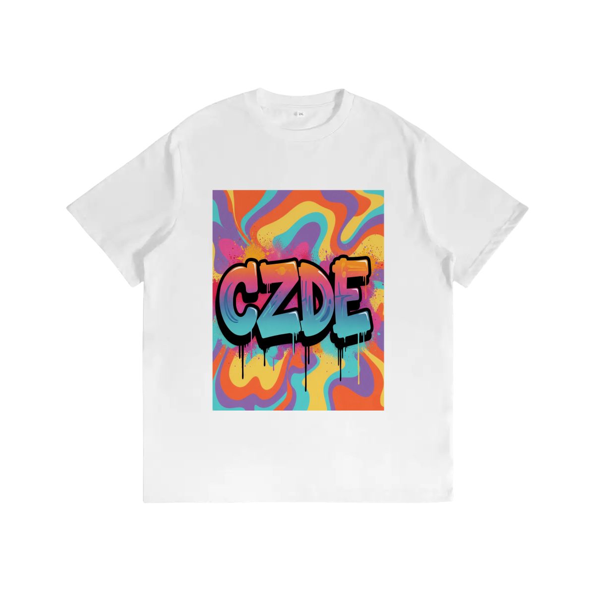 CZDE Color Splash Graphic T-Shirt — Vibrant Street Style