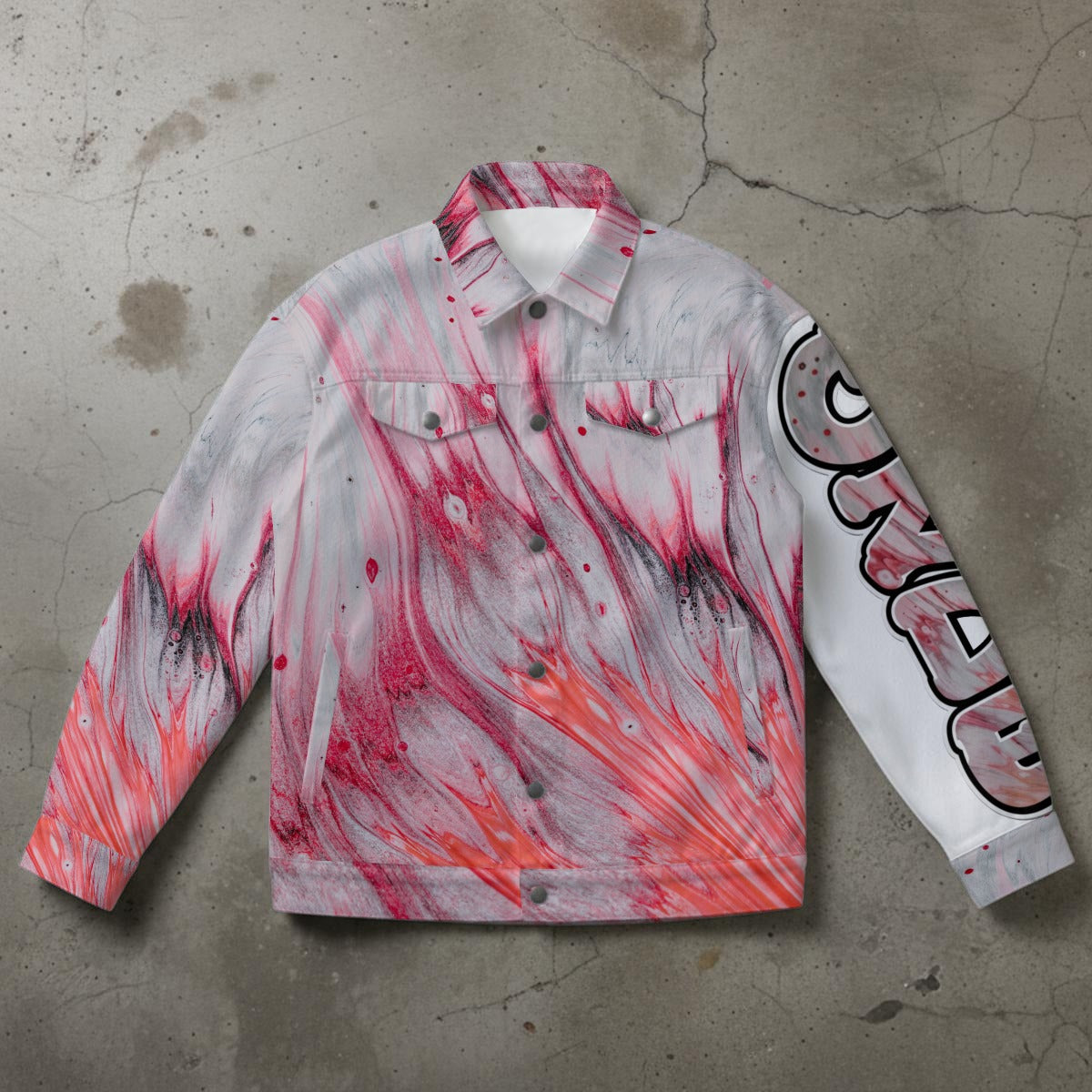 CZDE Urban Art Paint Splash Unisex Collared Jacket - Street Style Statement Piece