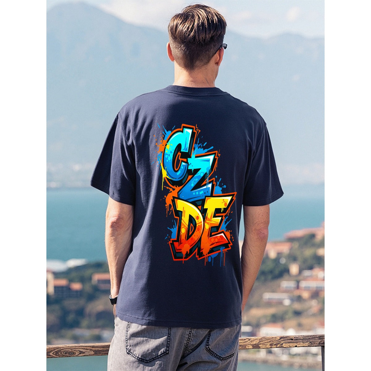 CZDE Graffiti Energy Oversized White T-Shirt – Streetwear Vibes