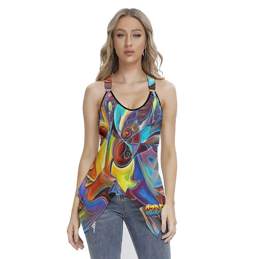 CZDE Abstract Art Women’s Tank Top – Colorful Streetwear Style