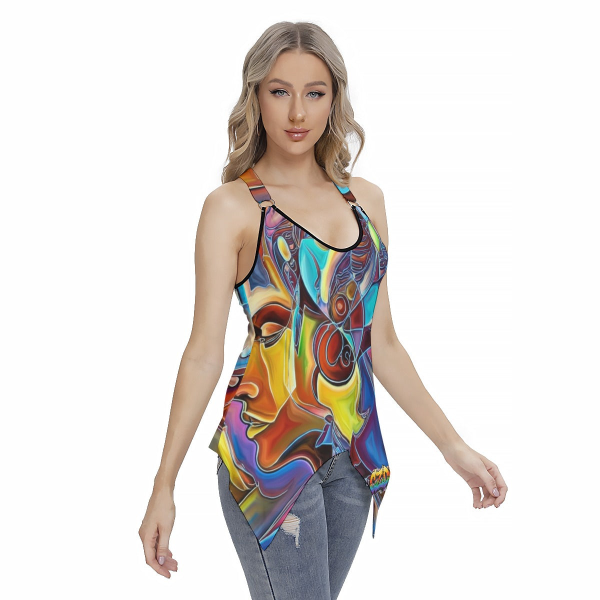 CZDE Abstract Art Women’s Tank Top – Colorful Streetwear Style