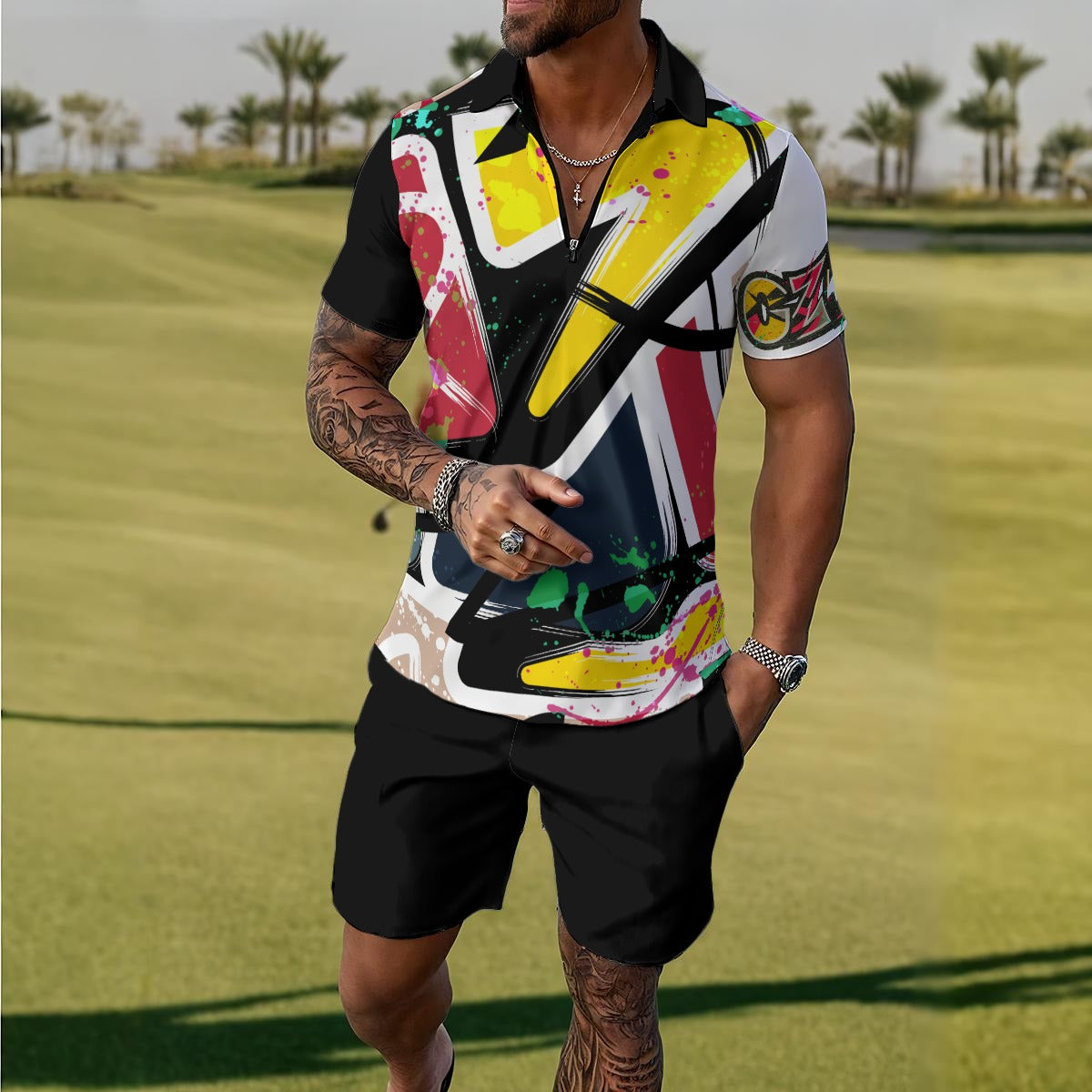 Men's Polo Sportswear Set | Artistic Summer Fashion | CZDE Store