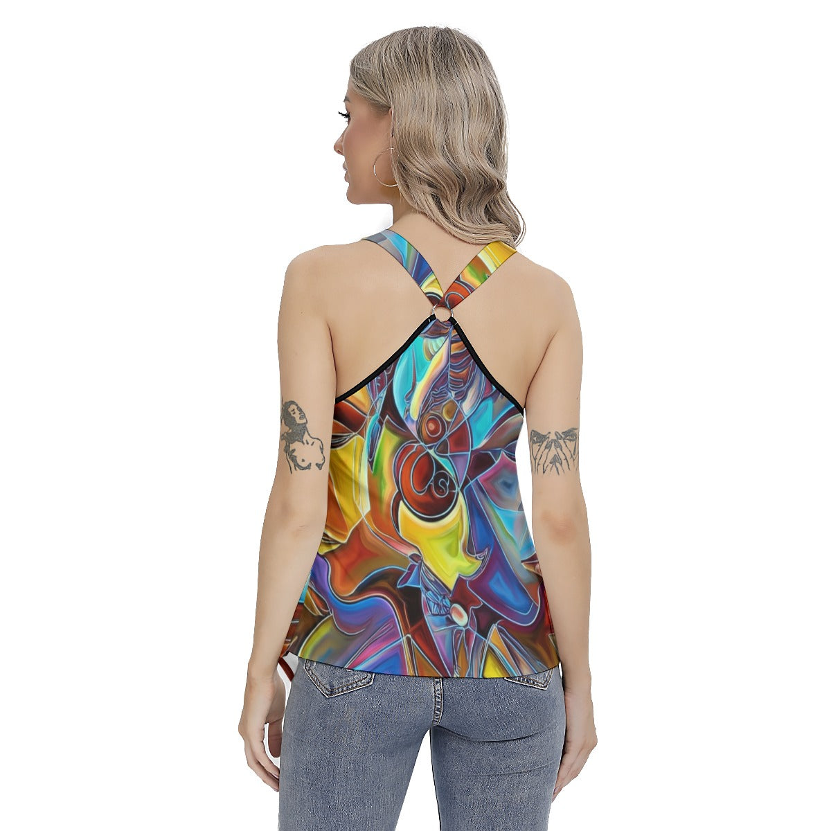 CZDE Abstract Art Women’s Tank Top – Colorful Streetwear Style