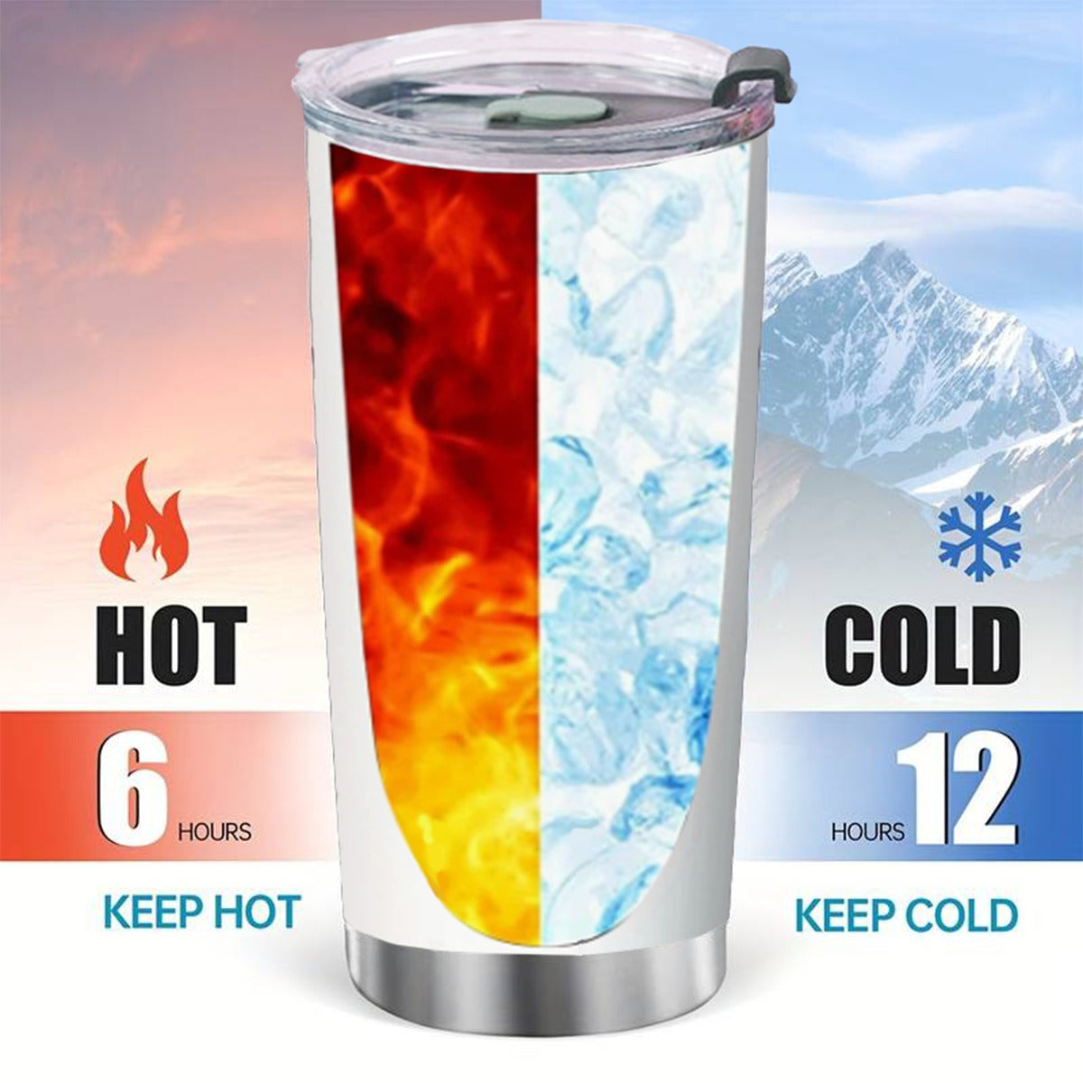 CZDE Sunset Stainless Steel Tumbler – Graffiti & Nature Design