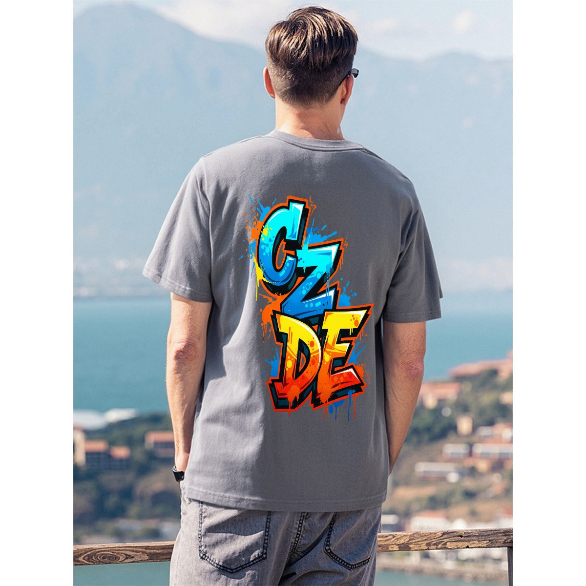 CZDE Graffiti Energy Oversized White T-Shirt – Streetwear Vibes