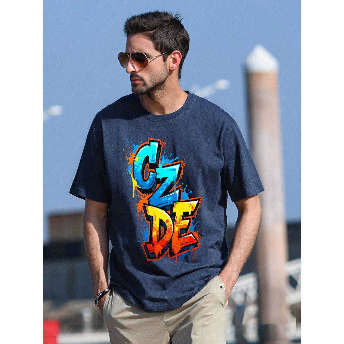 CZDE Graffiti Energy Oversized White T-Shirt – Streetwear Vibes