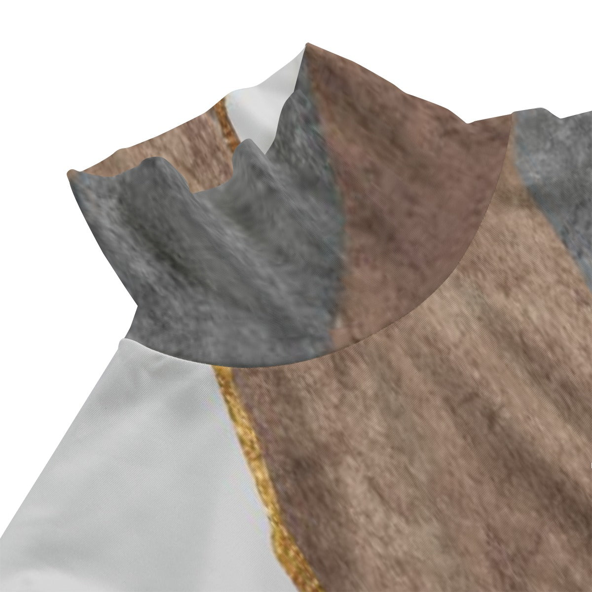 CZDE Women's Asymmetric Turtleneck Tunic - Long Sleeve Abstract Print Top |