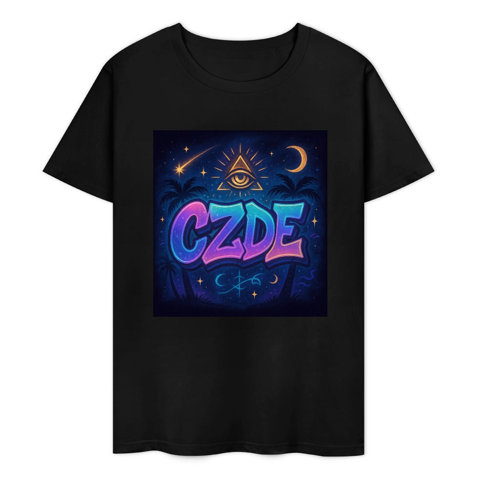 Mystic CZDE Graphic Tee – Urban Energy for Bold Souls Under the Stars