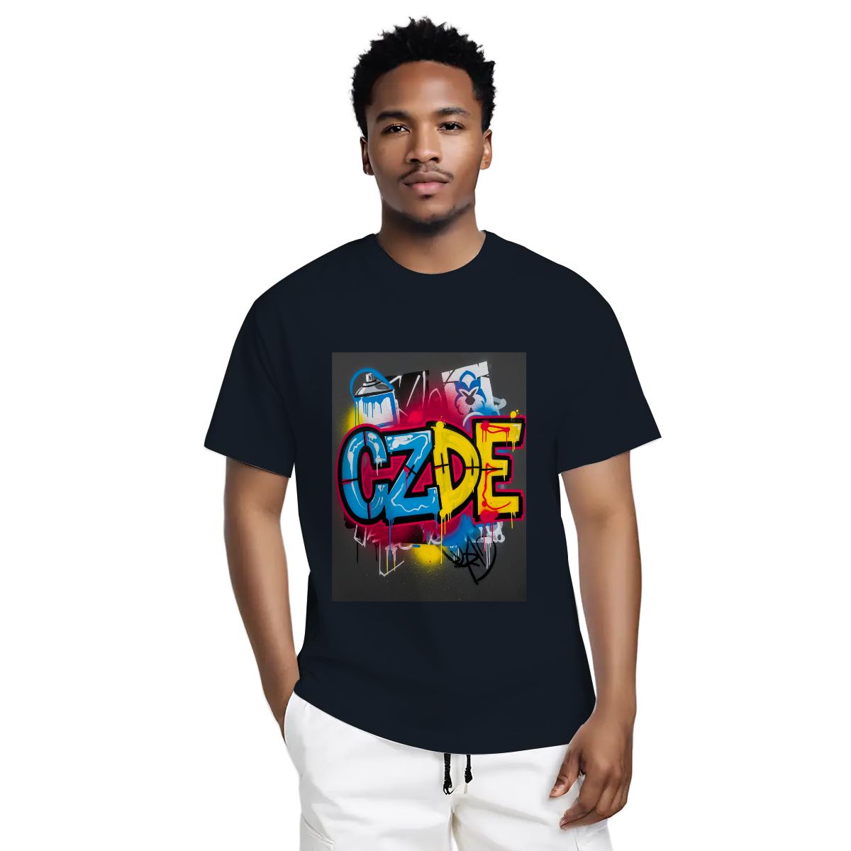Unisex T-shirt Double Sided "CZDE Graffiti Burst Tee – Loud Color, Street Power"