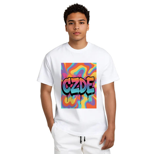 CZDE Color Splash Graphic T-Shirt — Vibrant Street Style