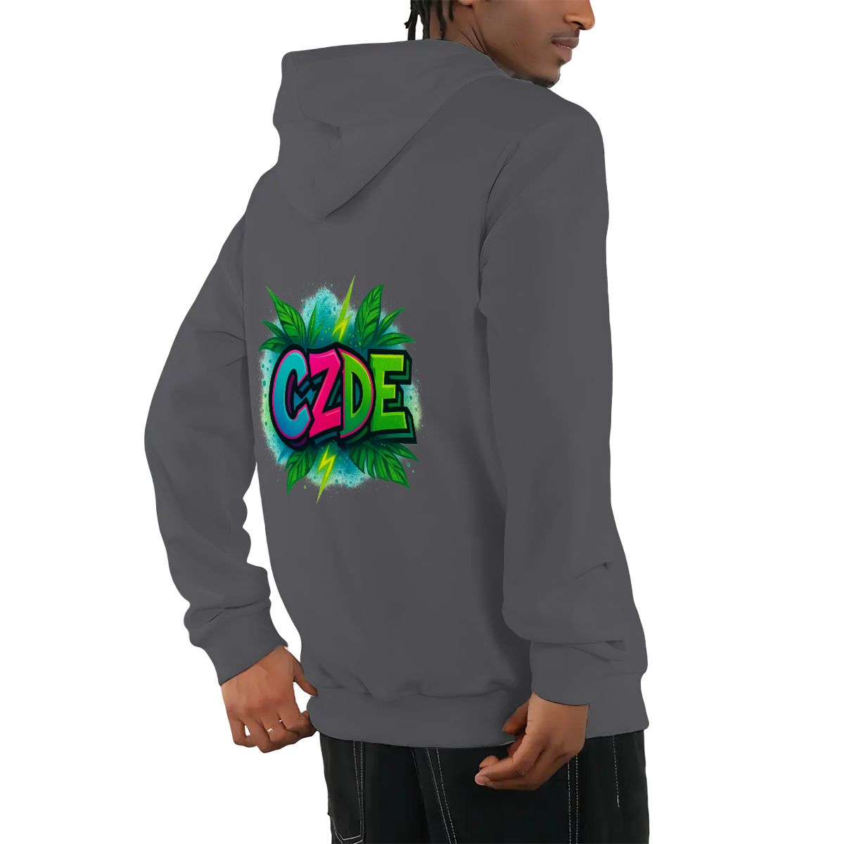 CZDE Tropical Graffiti Hoodie – Bold Urban Streetwear Vibes