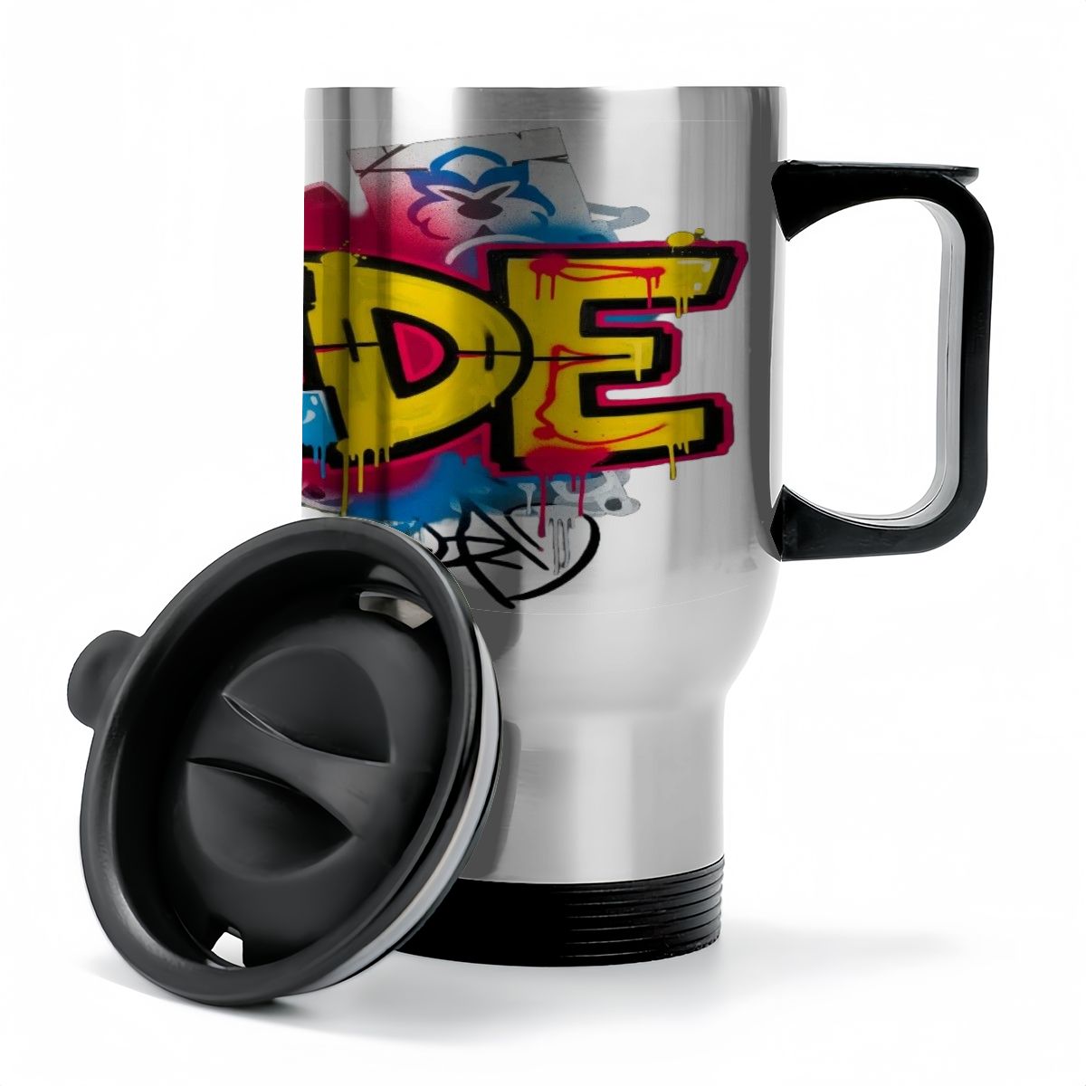 CZDE Graffiti Travel Mug – Double-Layer Car Cup