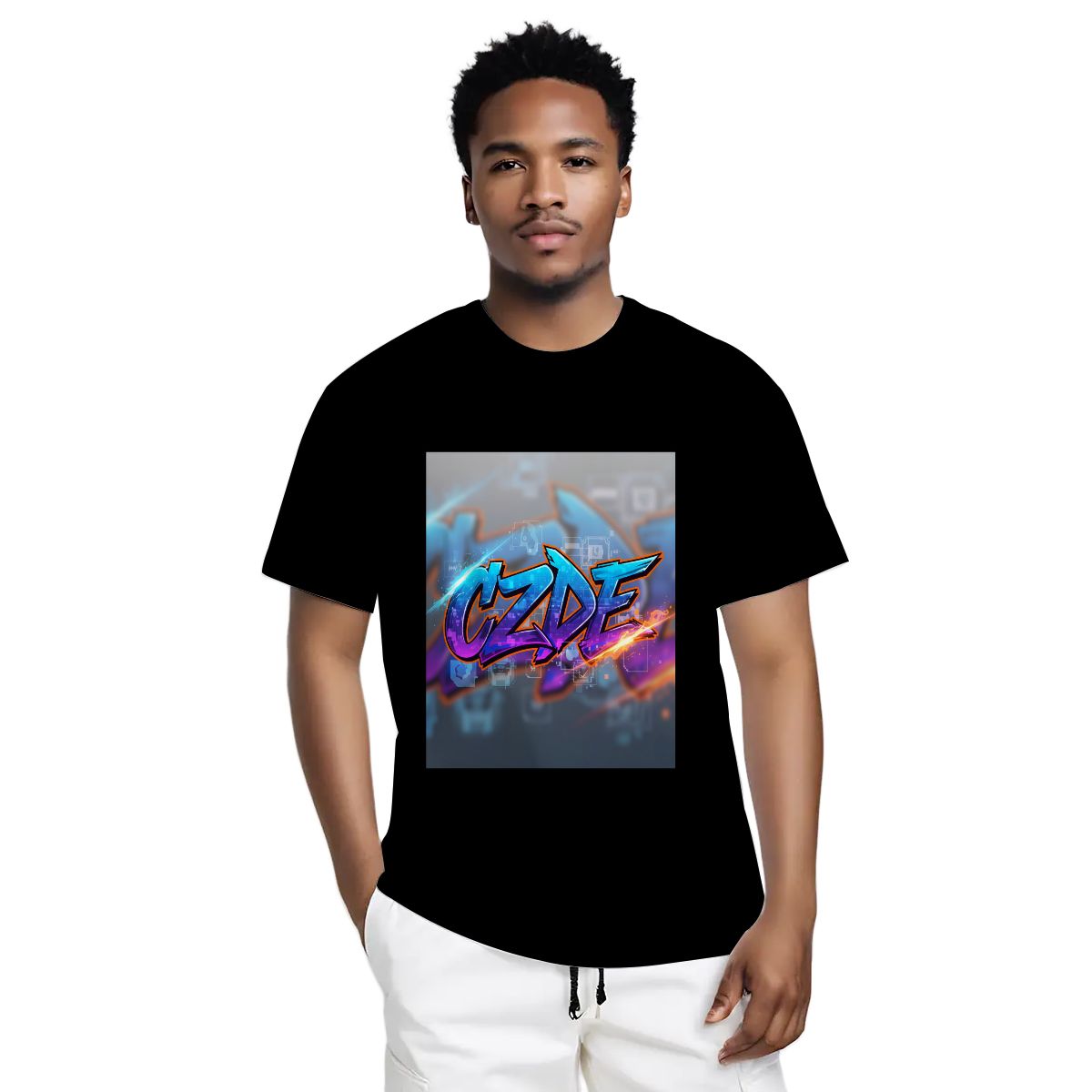 "CZDE Digital Blaze Tee – Urban Graffiti Meets Tech Vibes | Exclusive Street Drop"