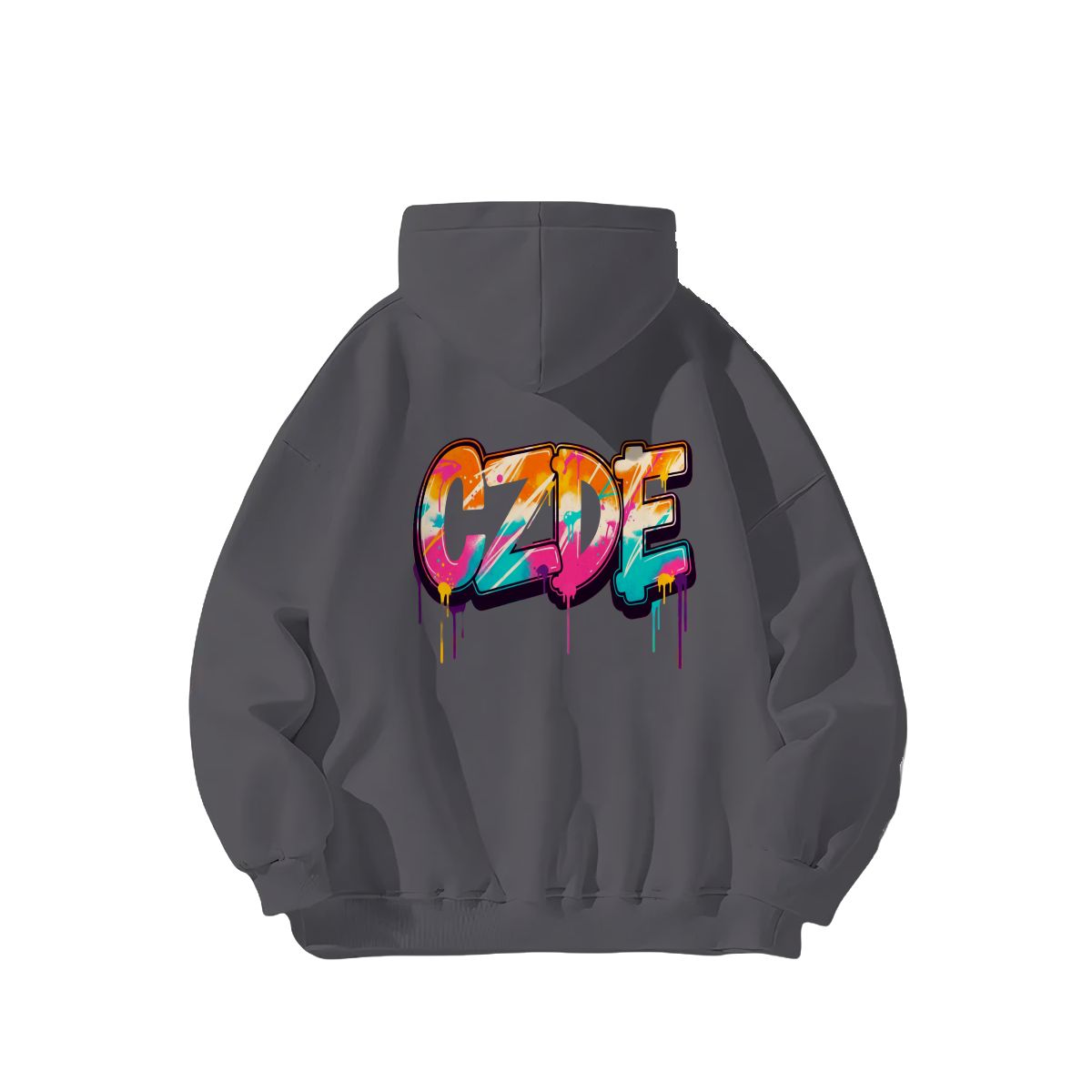 Unisex Fleece Hoodie - CZDE Vivid Graffiti Hoodie — Colorful Streetwear Statement