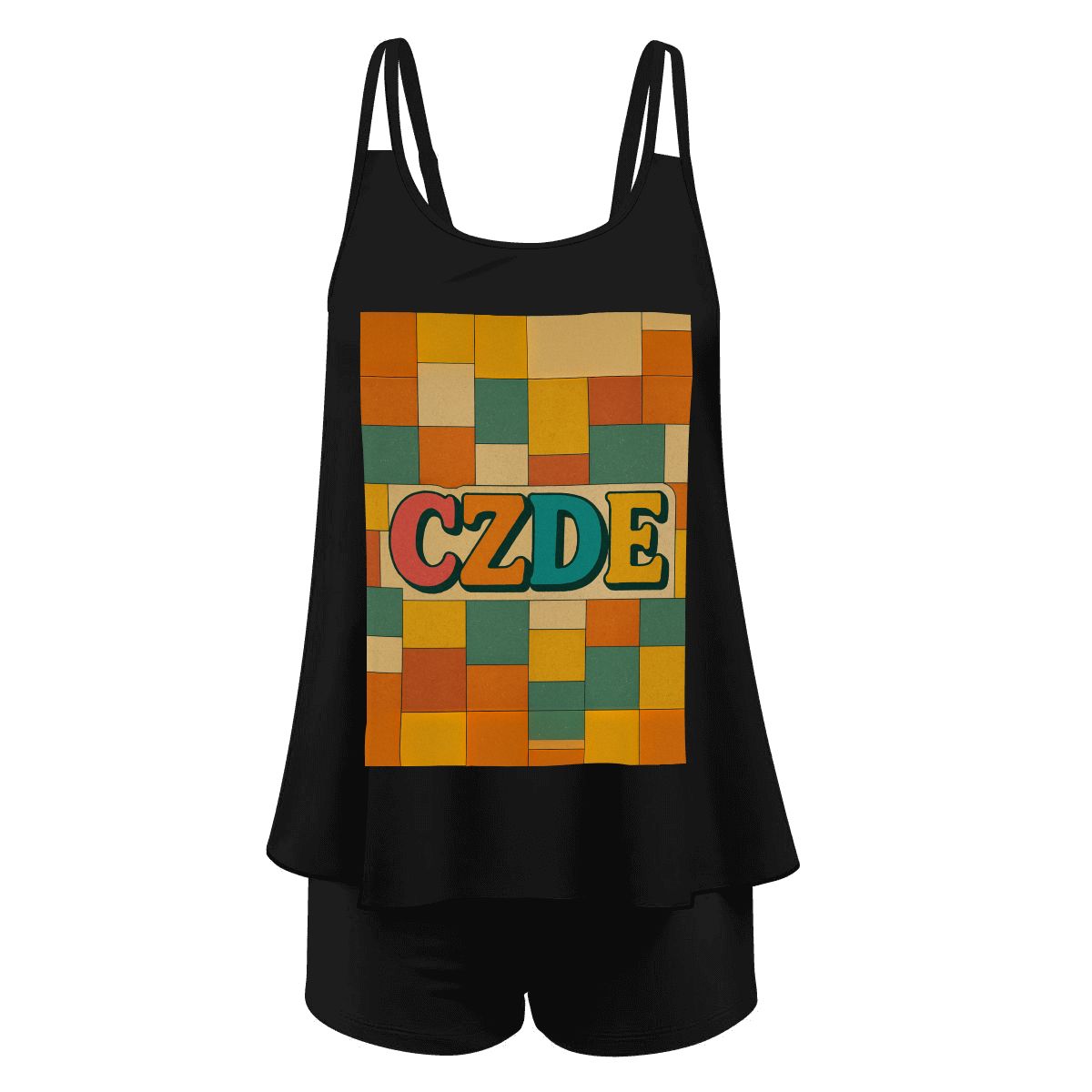 Retro Color Block Tankini Set – Feel Bold, Free & Beautiful at the Beach