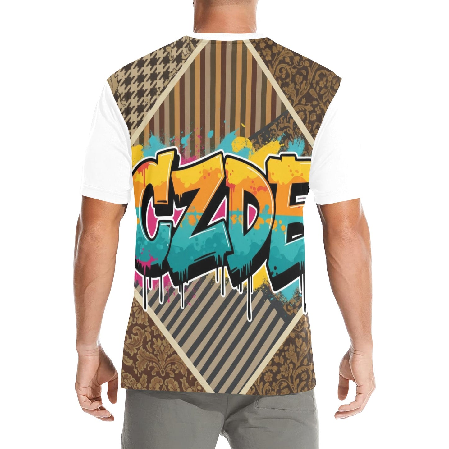 Graffiti Vibes CZDE Street Tee – Bold Urban Artwear with Vintage Edge