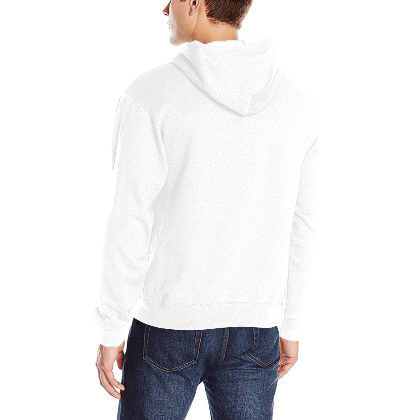 CZDE White Hoodie with Vertical Graffiti
