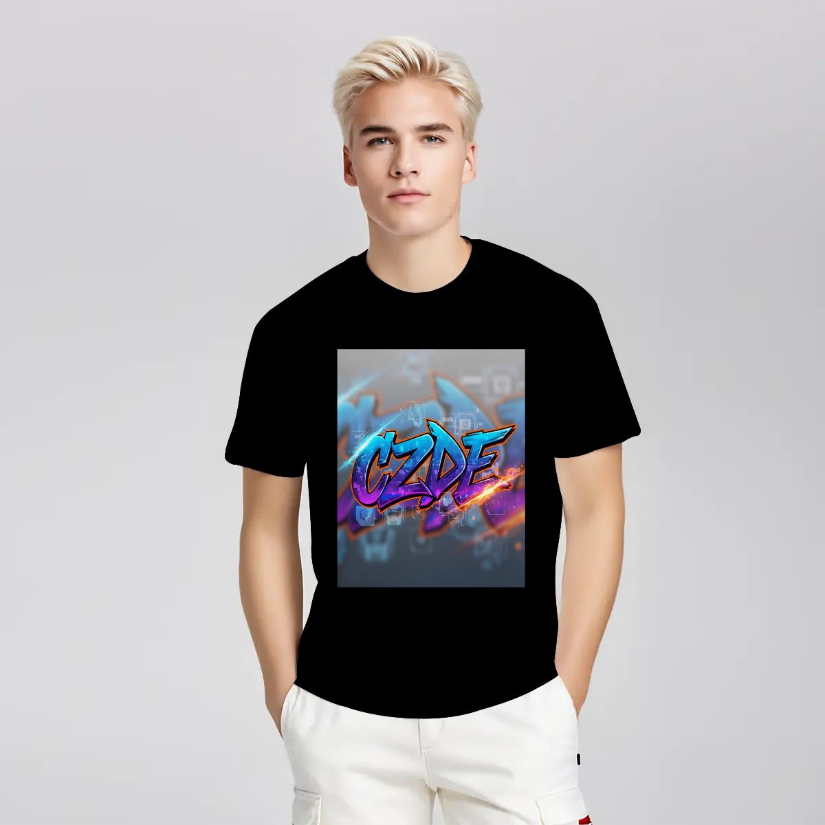 "CZDE Digital Blaze Tee – Urban Graffiti Meets Tech Vibes | Exclusive Street Drop"