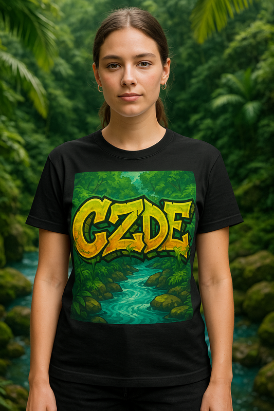 CZDE Jungle Flow Tee – Wild Energy & Graffiti Soul for Every Adventure