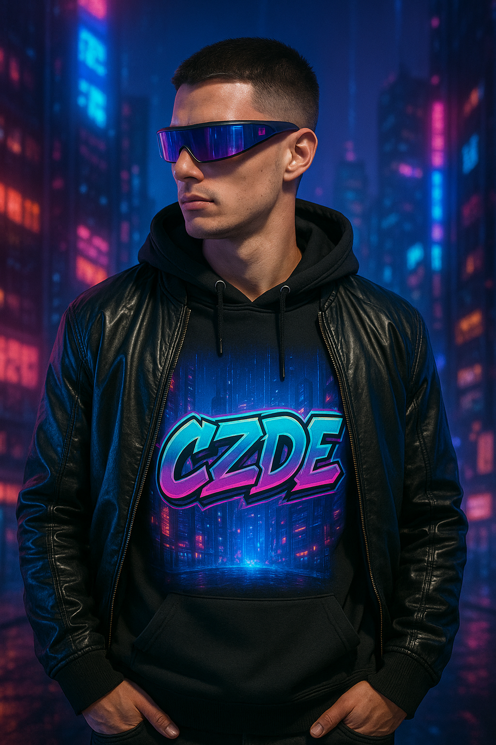 Neon Street Energy Tee – CZDE Style for Nights That Light You Up