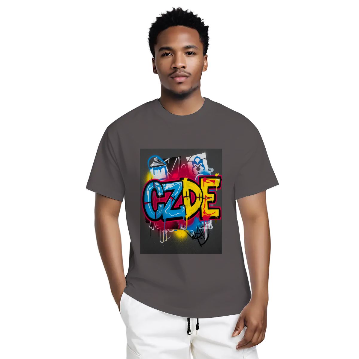 Unisex T-shirt Double Sided "CZDE Graffiti Burst Tee – Loud Color, Street Power"