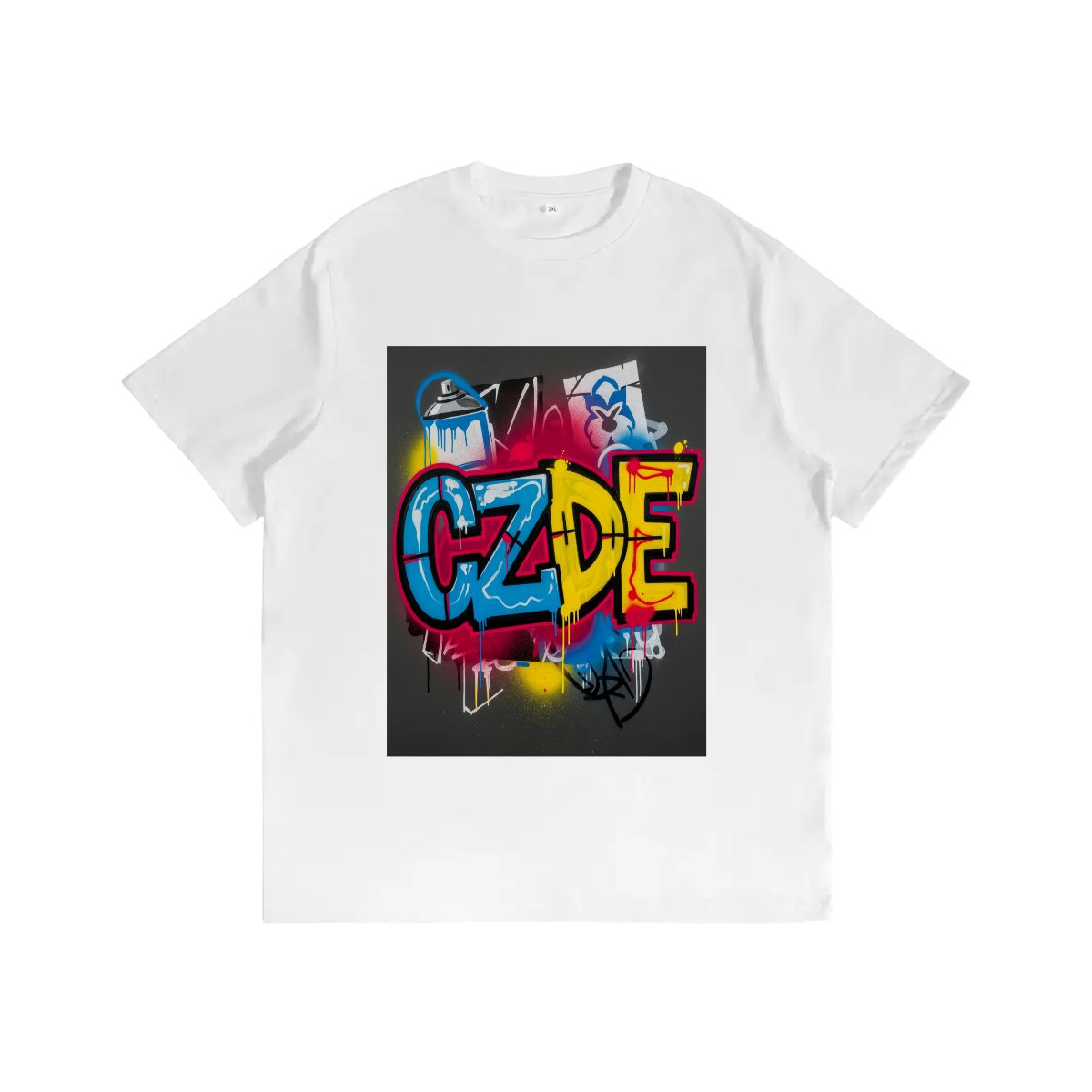 Unisex T-shirt Double Sided "CZDE Graffiti Burst Tee – Loud Color, Street Power"