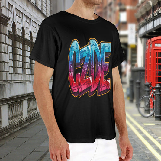 "CZDE Gradient Graffiti Tee – Vivid Urban Vibes, Street-Approved"