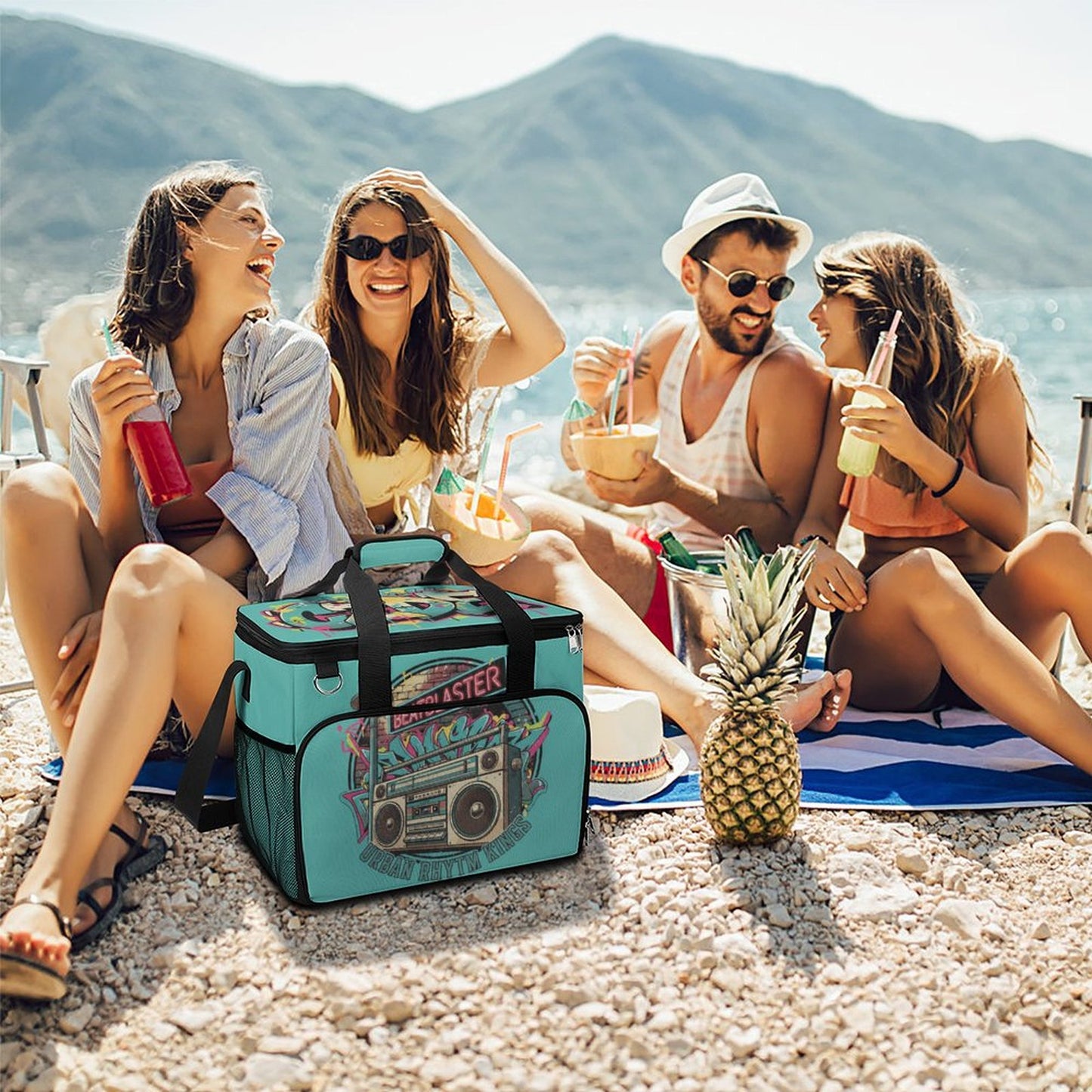 CZDE Retro Boombox Cooler Bag - Urban Rhythm Kings | Insulated Lunch Tote