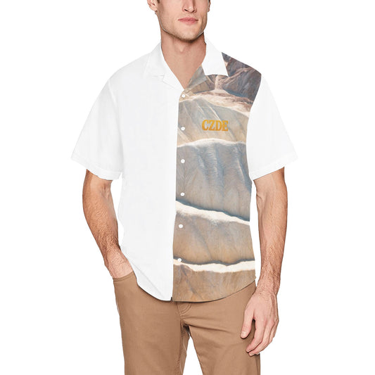 Men’s Button-Up Shirt – CZDE Desert Print Short Sleeve Casual Top