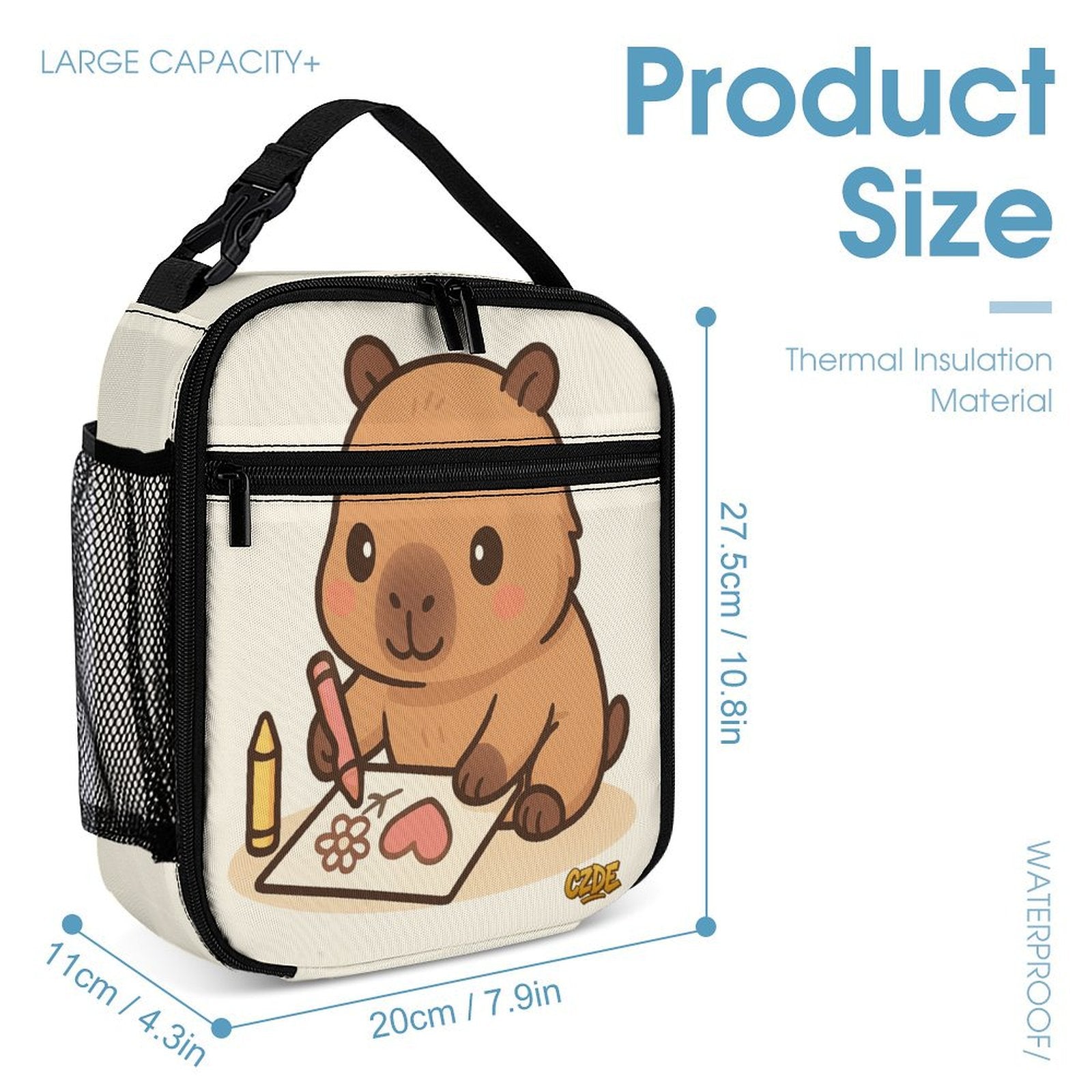 3-Piece Capybara Backpack Set – Cute School Bag for Girls