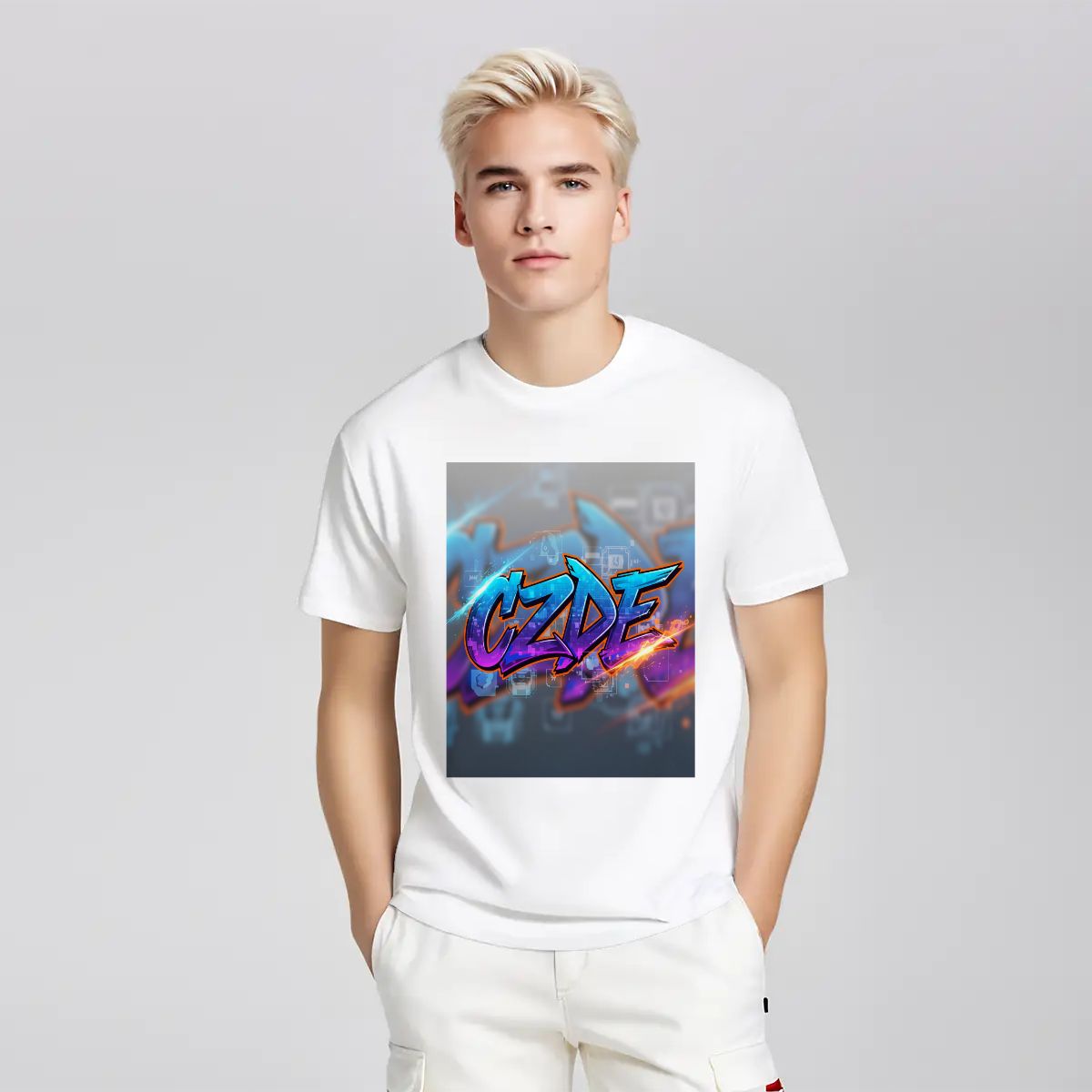 "CZDE Digital Blaze Tee – Urban Graffiti Meets Tech Vibes | Exclusive Street Drop"