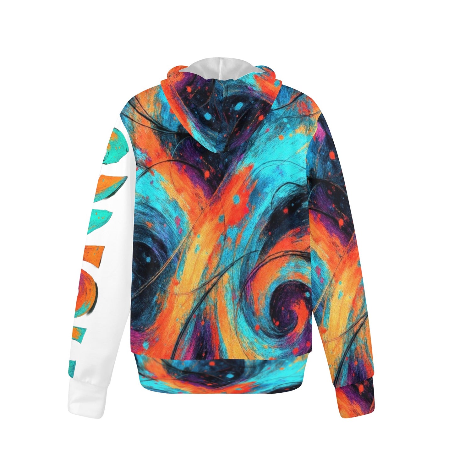 CZDE Cosmic Swirl Abstract Hoodie - Vibrant Street Art Design