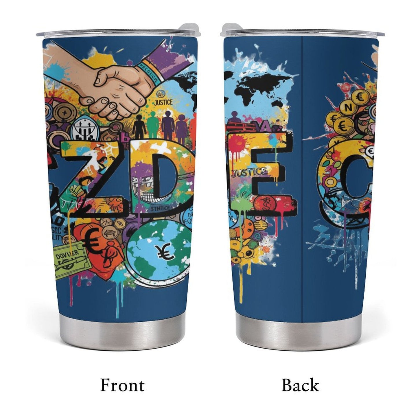 CZDE Graffiti Tumbler Cup – Colorful Art Stainless Steel Travel Mug