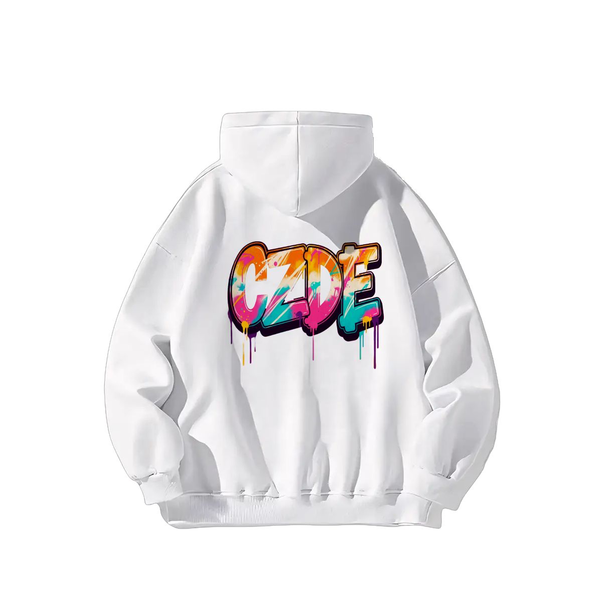 Unisex Fleece Hoodie - CZDE Vivid Graffiti Hoodie — Colorful Streetwear Statement