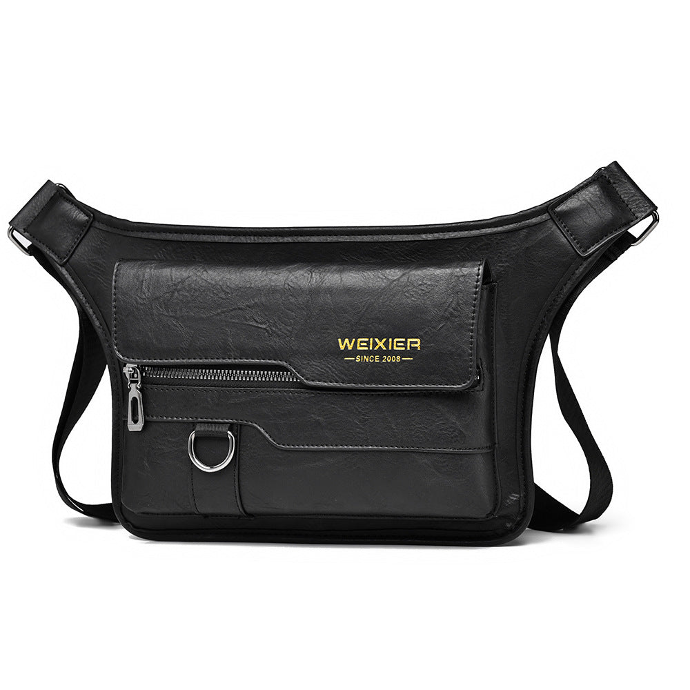 Men’s Vintage Leather Crossbody Chest Bag – CZDE Style