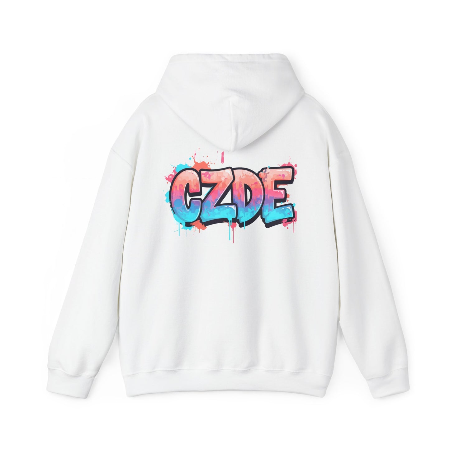 CZDE White Hoodie – Graffiti Streetwear Style