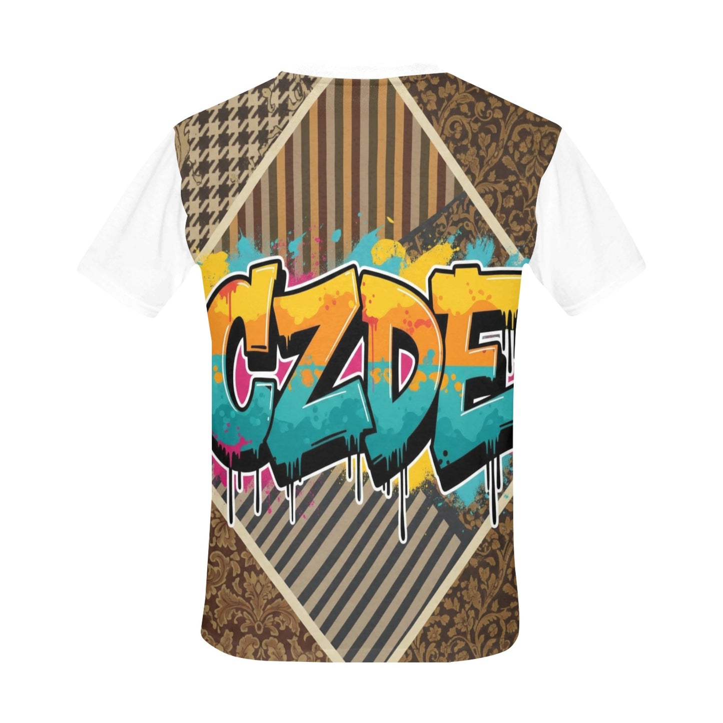 Graffiti Vibes CZDE Street Tee – Bold Urban Artwear with Vintage Edge