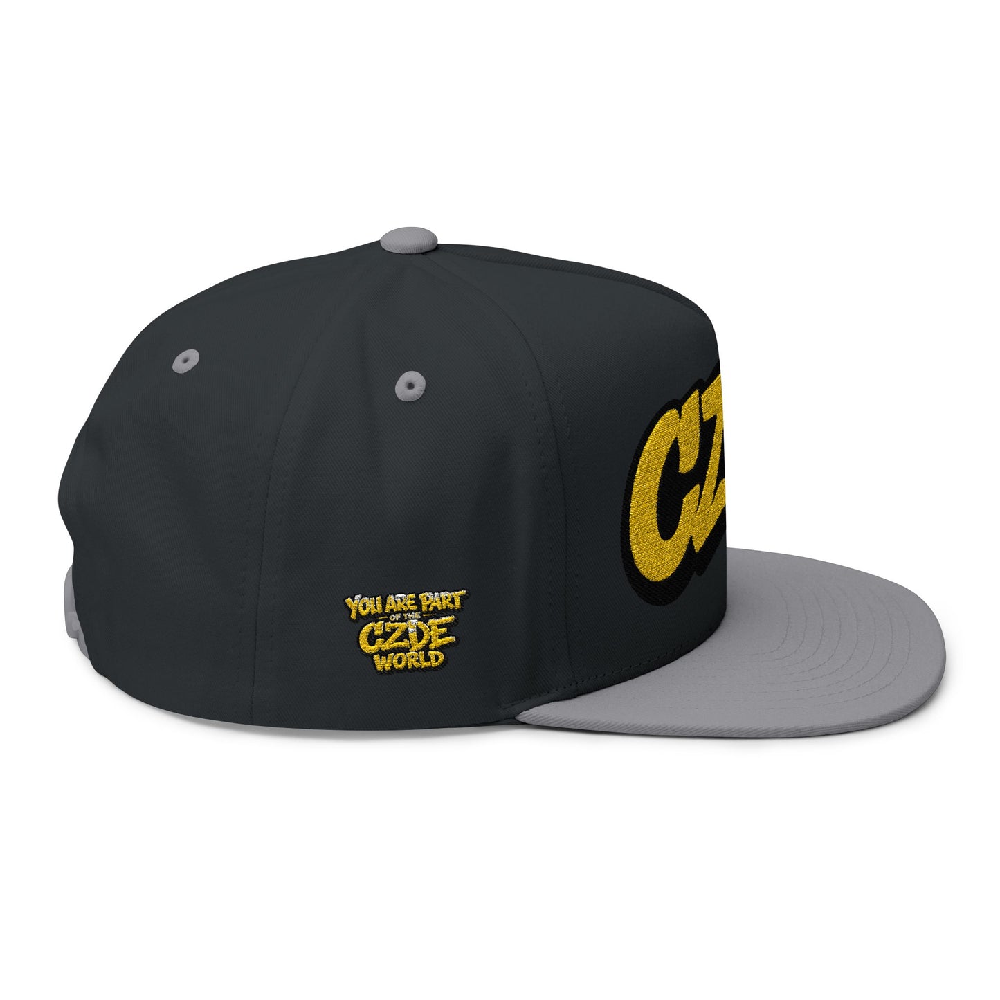 Embroidered 'CZDE' Flat Bill Cap – Bold Streetwear Snapback