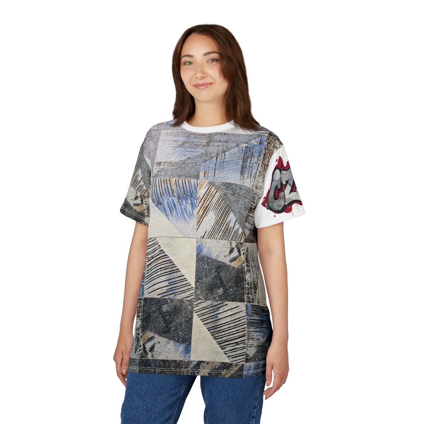 CZDE Patchwork Art Tee - Festive Unisex Shirt