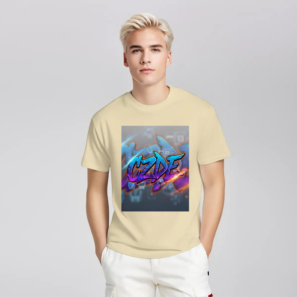 "CZDE Digital Blaze Tee – Urban Graffiti Meets Tech Vibes | Exclusive Street Drop"