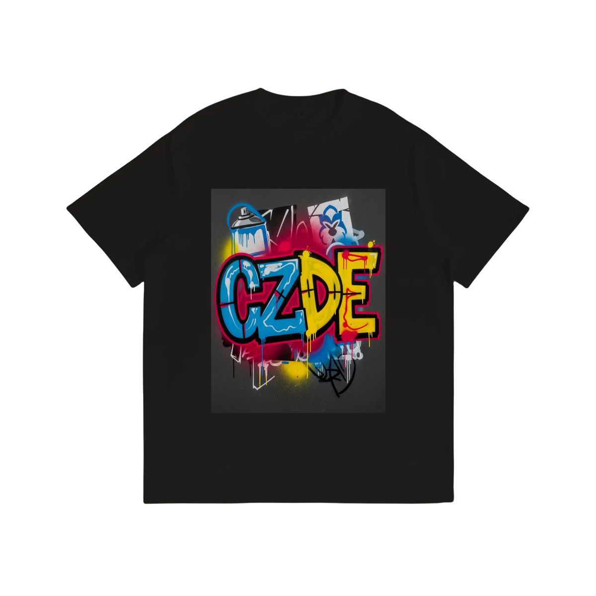 Unisex T-shirt Double Sided "CZDE Graffiti Burst Tee – Loud Color, Street Power"