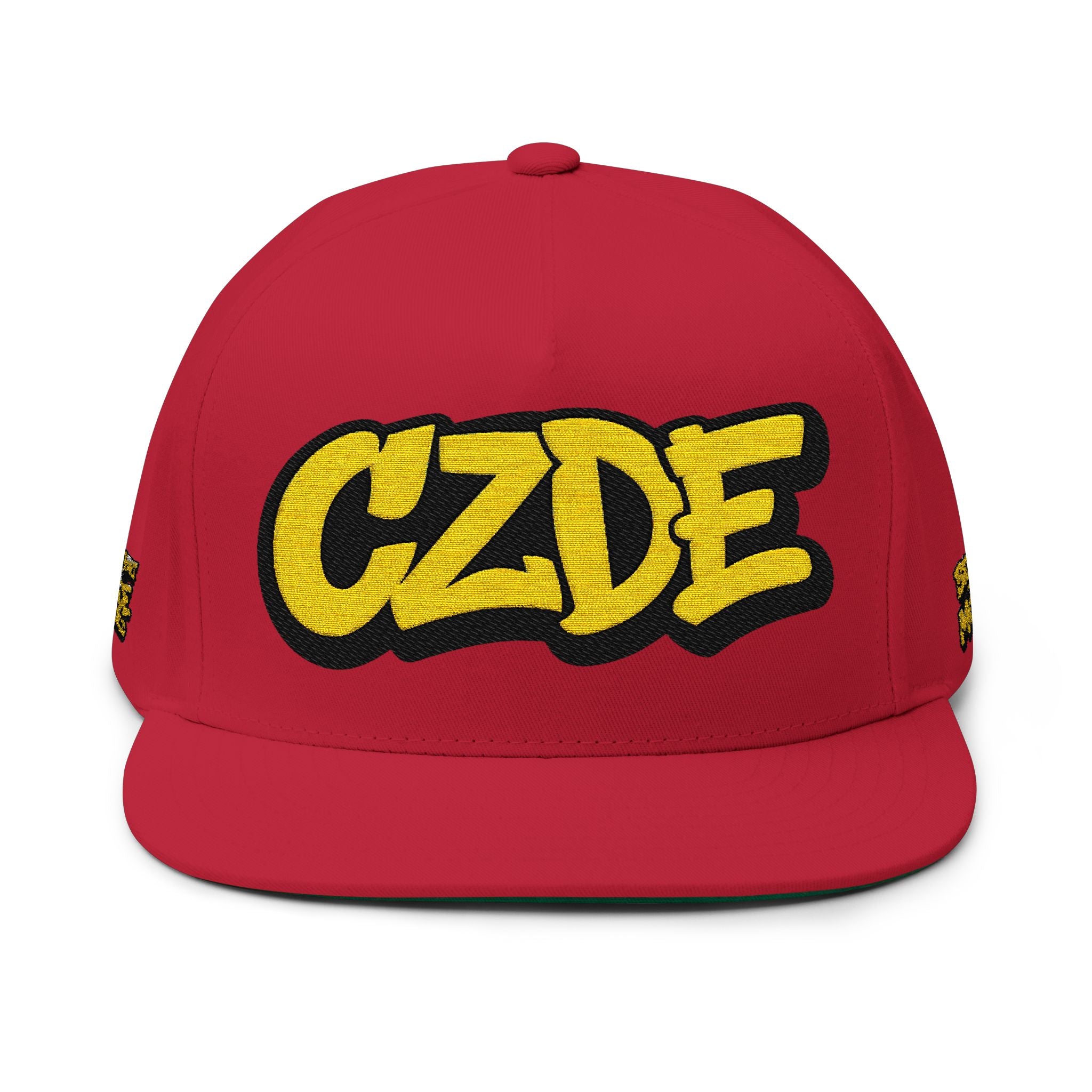 Embroidered 'CZDE' Flat Bill Cap – Bold Streetwear Snapback