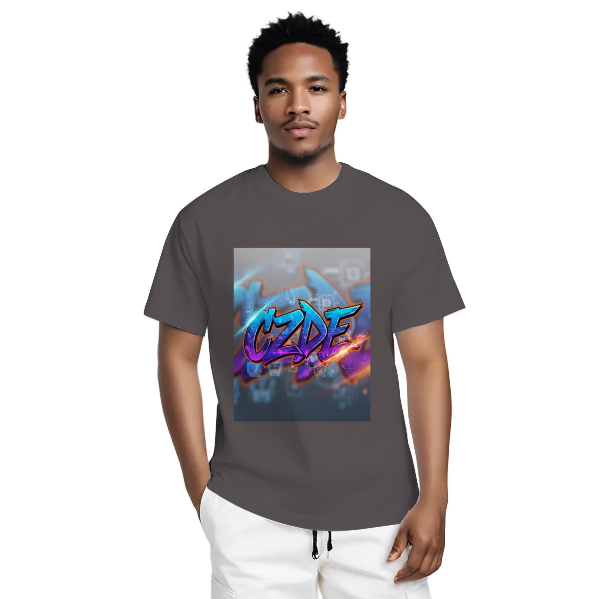 "CZDE Digital Blaze Tee – Urban Graffiti Meets Tech Vibes | Exclusive Street Drop"