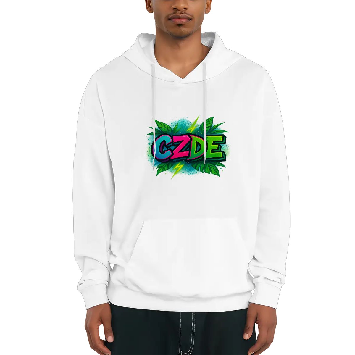 CZDE Tropical Graffiti Hoodie – Bold Urban Streetwear Vibes